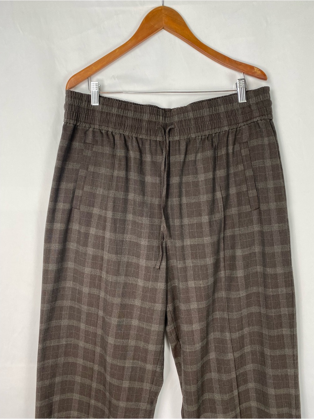 Ganni Check Pattern Drawstring Pants Straight Drawstring Size 44 - Picture 2 of 6
